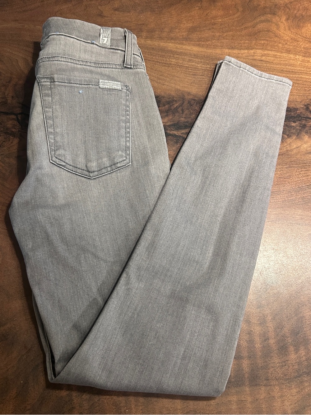 7 for All Mankind b(air) The Skinny Gray Wash Jeans